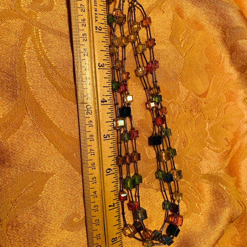 Cube Crystal multicolored necklace.
